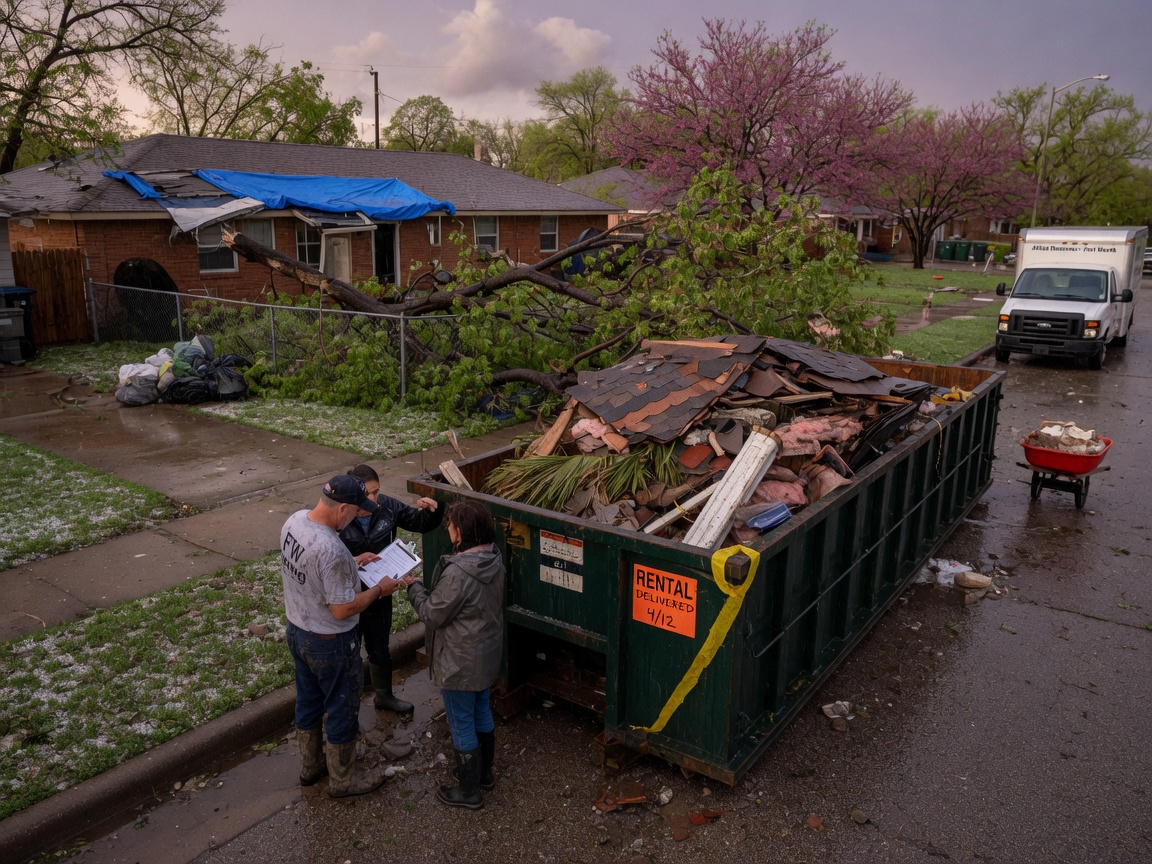 Fort Worth Spring Storm Cleanup: What to Expect When Renting a Dumpster